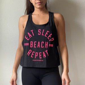 PINK flowy cropped tank top